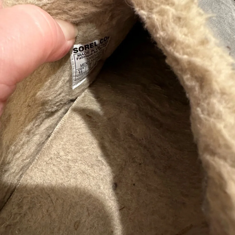 Sorel Men’s Falcon Ridge II Slipper Gray Suede Size 13 M Sherpa Lined Slides